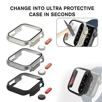 Комплект защитных чехлов для Apple Watch Case 45mm 44mm Series Watch Закаленное стекло Смените на 49 мм Ultra Watch за считанные секунды