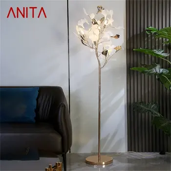 Креативный торшер ANITA Nordic в форме цветка Гинкго, современный светодиодный декоративный светильник для дома, гостиной, спальни