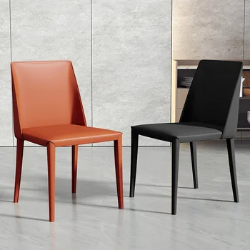 Лидер продаж, минималистичное кожаное кресло-седло, легкое роскошное домашнее эргономичное дизайнерское обеденное кресло для ресторана в индустриальном стиле со спинкой