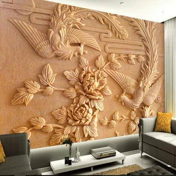 масштабные фрески wellyu на заказ, масштабные китайские классические фрески с пионами и фениксами, обои для стен телевизора papel de parede