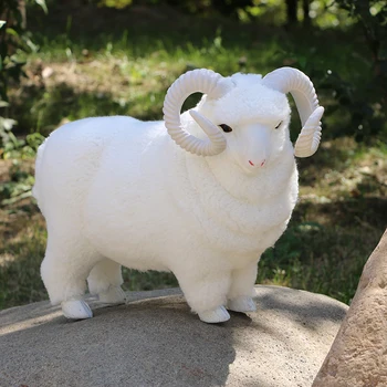 Модель овцы Реалистичная плюшевая модель животного, имитирующая Овцу, Миниатюрная фигурка из коллекции игрушек для животных