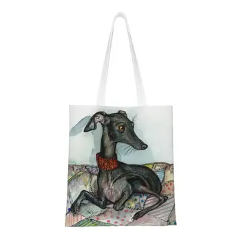 Модная сумка для покупок для собак Greyhound Whippet, холщовая сумка для покупок в продуктовых магазинах
