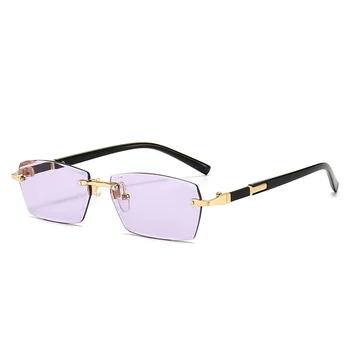 Модные солнцезащитные очки без оправы, персонализированные легкие очки для вождения для женщин