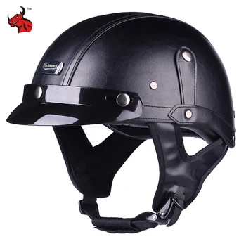Мотоциклетные шлемы в стиле ретро на половину лица со съемным вкладышем для взрослых, аксессуары для мотоциклов Casco Moto На все сезоны года