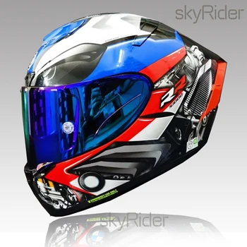Мотоциклетный шлем X-14 x14 RR1000 с полным лицом, СИНИЙ шлем для верховой езды, Гонки по мотокроссу, Шлем для мотобайка Casco De Motocicleta