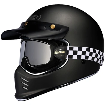 Мотоциклетный шлем Мотоциклетный Винтажный Ретро-шлем Мужские Женские профессиональные шлемы для мотокросса Шлем, сертифицированный DOT Мотоцикл