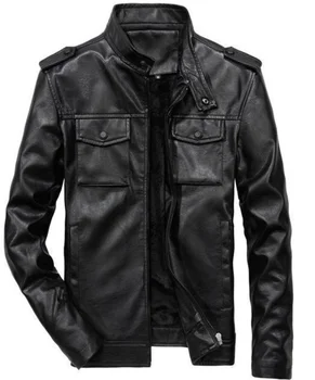 Мужские кожаные куртки Высококачественная классическая мотоциклетная куртка Мужская плюс куртка из искусственной кожи мужская 2023 Весенняя прямая поставка