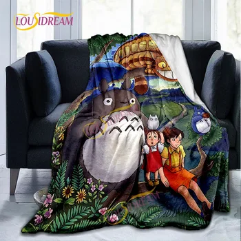 Мультиразмерное одеяло для дома с мультяшным Тоторо, домашний офис, детское одеяло для сна, теплое одеяло, походный коврик для пикника.