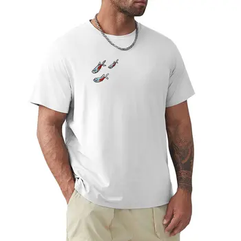 мультяшные неоновые футболки Tetra, футболки с кошками, футболки, простые черные футболки для мужчин