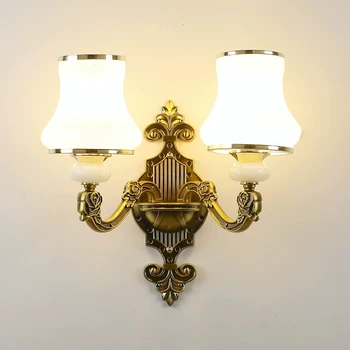 Настенные светильники в Скандинавском стиле для спальни, Роскошный настенный светильник для гостиной, Антикварная прикроватная стеклянная лампа для лестницы, Простой светильник для прихожей