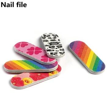 Новая мини-пилочка для ногтей 180 С цветочным принтом, пилочка для ногтей, Наждачная бумага, наждачная полоска, лаймовая пилочка, Салонные Профессиональные инструменты для маникюра