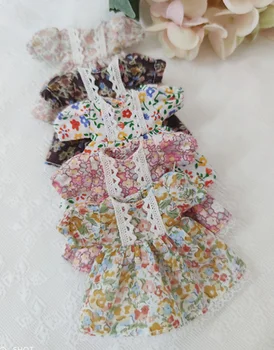 Новое весенне-летнее платье с милой юбкой в цветочек, кукольная одежда для кукольных аксессуаров, Одежда (ob11, obitsu11, Molly, 1 /12bjd doll)