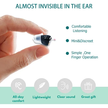 Новые слуховые аппараты Перезаряжаемый широкополосный динамик с низким уровнем шума, управление одной клавишей, Усилитель звука с магнитным поглощением