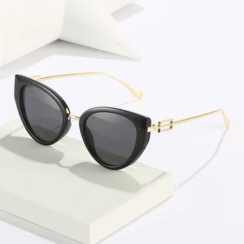 Новые солнцезащитные очки Cat Eye в небольшой Оправе Модные Универсальные INS Женские Винтажные Брендовые Дизайнерские Аксессуары для очков Персонализированные UV400