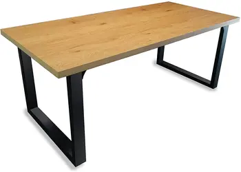 Обеденный стол Formwell T8657-1Extension с бумажным шпоном и зернистостью дуба, металлические ножки с порошковым покрытием