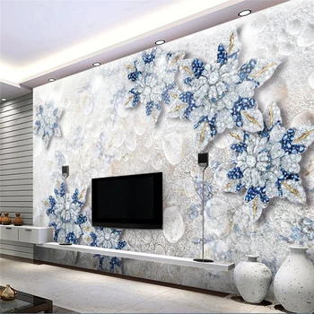обои beibehang на заказ фотообои большие фрески красивые цветы в стиле европейского двора фон для телевизора, papel de parede