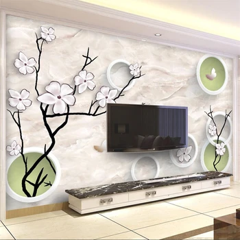 обои wellyu на заказ мраморная рельефная цветочная стена на заказ большая фреска зеленые обои papel de parede para quarto