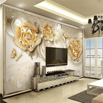 Обои для стен beibehang, украшения из розового золота, фон с бабочками, современная художественная роспись в Европе для гостиной, большая картина