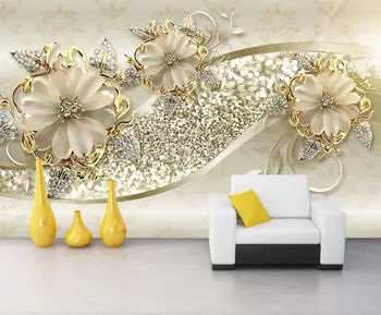 Обои нестандартного размера Европейский дворец жемчужный цветок фон фреска Украшение дома Гостиная спальня Фреска 3D Обои фото