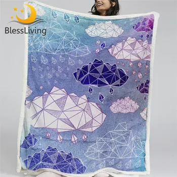 Одеяло BlessLiving Cloud для кровати, одеяла с бриллиантовым дождем, Геометрическое акварельное Девичье покрывало, Красивые Манто Де Кама, 1шт