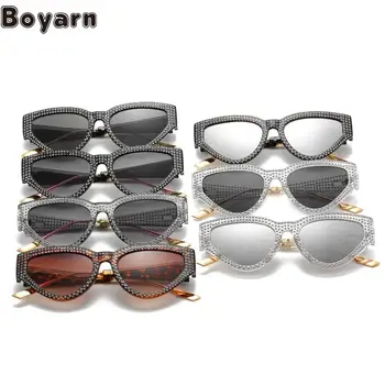 Очки Boyarn, новый кошачий глаз, звезды в стиле стимпанк, та же имитация бриллиантовой оправы, солнцезащитные очки в стиле панк Gla, солнцезащитные очки