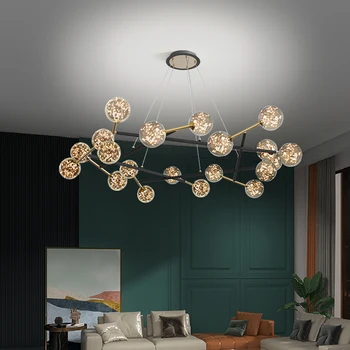 Подвесной светодиодный светильник для гостиной, потолочная люстра Gypsophila с несколькими головками для спальни, кабинета, кухни, декоративный светильник в скандинавском стиле