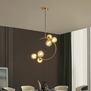 Подвесные светильники Стеклянные сферические потолочные светильники для украшения интерьера в скандинавском стиле, очень подходящие для спален, баров или ресторанов