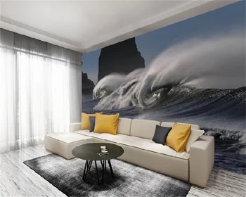 Пользовательские обои HD океанские волны Карибские бешеные волны гостиная спальня телевизор диван фон настенная декоративная роспись фреска