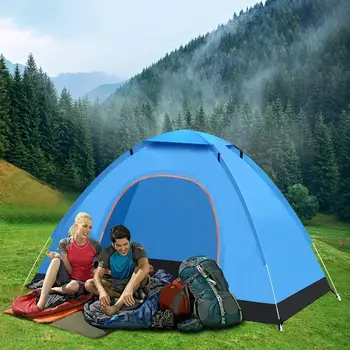 Походная палатка на 2-3 человека, Водонепроницаемая Двухдверная Наружная Автоматическая Палатка, Походный Тент, Палатки для кемпинга на открытом воздухе