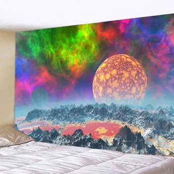 Психоделическая галактика звездное небо гобелен луна вселенная космическая туманность настенное настенное покрытие домашняя спальня украшение общежития