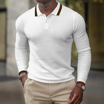 Рубашка поло с отворотом Four seasons с длинными рукавами, мужская осенняя футболка, тонкие модные футболки new hundred, мужские модели
