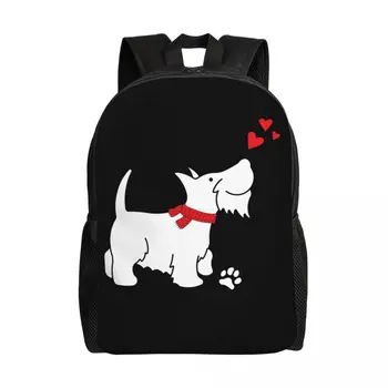 Рюкзак для ноутбука Scottish Terrier Love для мужчин и женщин, повседневная сумка для книг для школьников, студентов колледжа, сумка для Скотти Дога