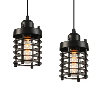 Светодиодный промышленный подвесной светильник E27 Edison Caged Подвесные светильники в стиле ретро в стиле лофт Для кухни, домашней спальни, гостиной