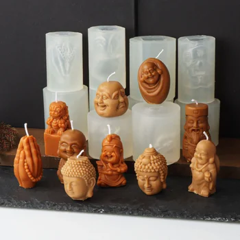 Силиконовая форма для свечи Будды, Статуя ручной работы, Набор для изготовления гипса из мыльной смолы, Богиня человеческого тела, Форма для шоколадного Льда, Подарок для домашнего декора