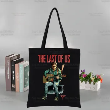 Холщовая сумка The Last Of Us Joel Ellie, черные сумки Harajuku, повседневная женская сумка для девочек, эко-сумки для покупок через плечо
